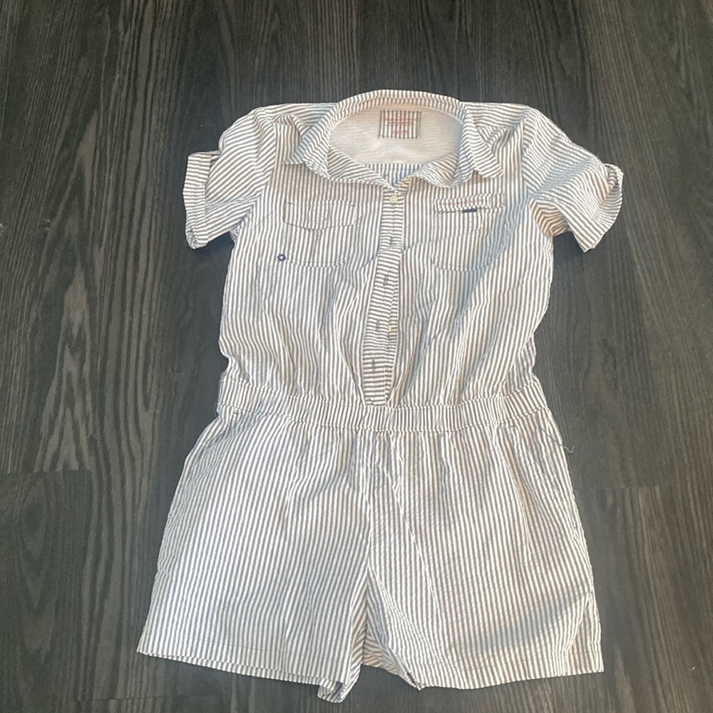 🍍VINEYARD VINES PERFORMANCE BUTTON UP ROMPER🍍USA FLAG🍍SIZE 8🍍Q-2